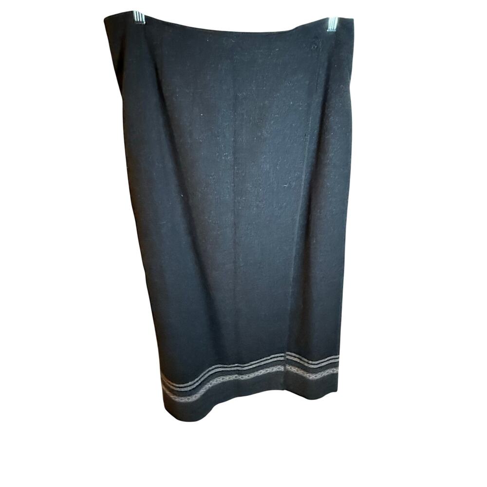 Eddie Bauer Midi Skirt Women's Size 20 Gray Long Sleeves Pull On Border Trim